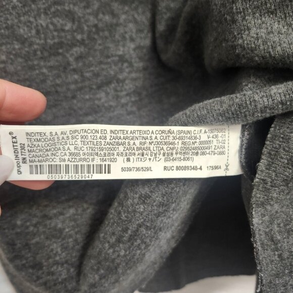 ZARA Sleeveless Turtleneck Sweater Vest Gray Size L - Picture 9 of 9